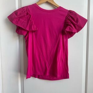 Women's Ruffled Sleeve Top - Pink